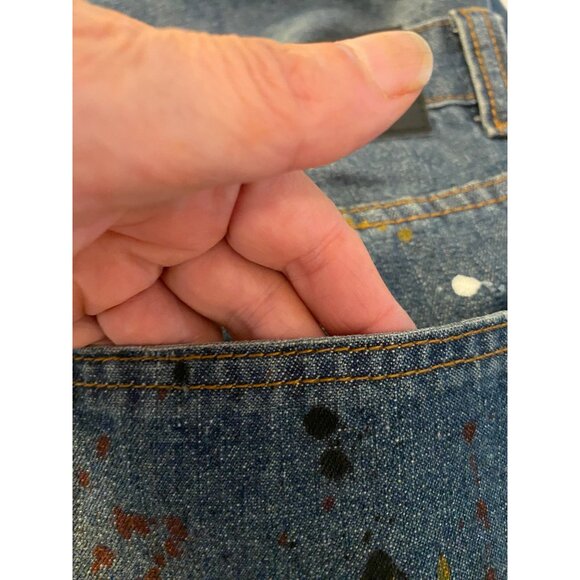 Enyce Mens Distressed Denim Jeans With Paint Splatter Design 34/32 - Picture 4 of 11
